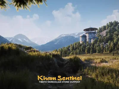 Kham Sentinel - Tibeto Mongolian Outpost Environment Kit Low-poly 3D model