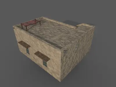 Village Mud House Low-poly 3D model