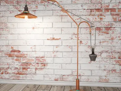 Rustic Modern Copper Lamp Low-poly 3D model