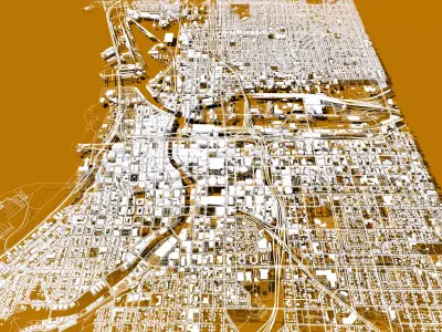 Cityscape Milwaukee Wisconsin USA 3D model