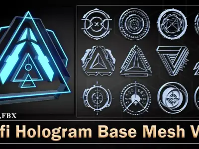 Sci-fi Hologram Base Mesh Vol 3 3D model