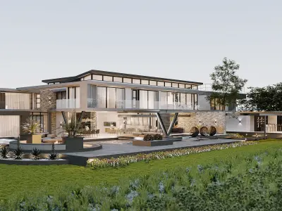 House Cape Exterior Modern House 3D model