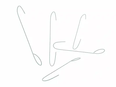 Green Ornament Hooks Low-poly 3D model