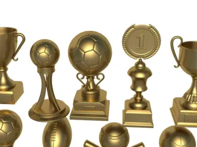 Winner Cups Set 3D model