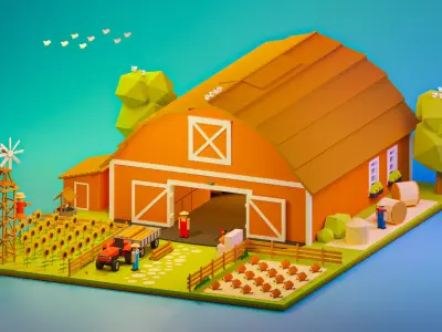 Cattle ranches Free 3D model