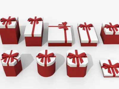  Gift Boxes - Signature Styles with Fixed Ribbon Bow 