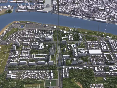 Antwerp - 3D City Model Low-poly 3D model