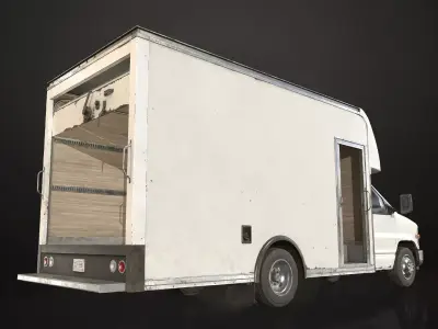 Medium Duty Truck V1 - Box Van Low-poly 3D model