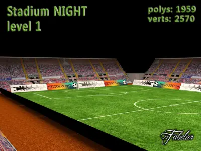 Stadium level 1 Night Low-poly 3D model