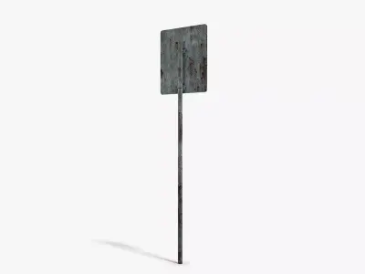 Damaged Parking Sign Low-poly 3D model