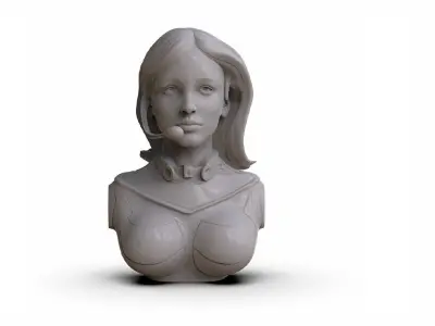 Sci Fi Girl Bust 3D print model