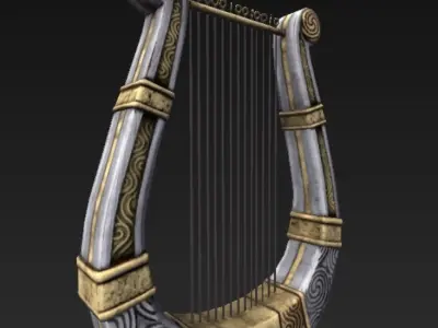 Lyre Roman Low-poly 3D model