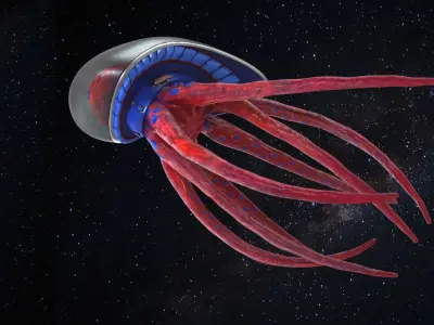 space octopus Low-poly 3D model