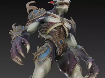 Armored Humanoid Monster Variants Pack 3D Models 3D model