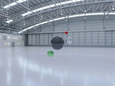 HDRI - Airplane Hangar Interior 8b - 8192x4096 Texture