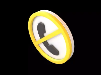 Prohibited Phone Symbol V1 002 Low-poly 3D model