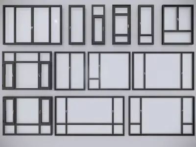 Modern windowsFloor-to-ceiling windows Windows Windows  3D model