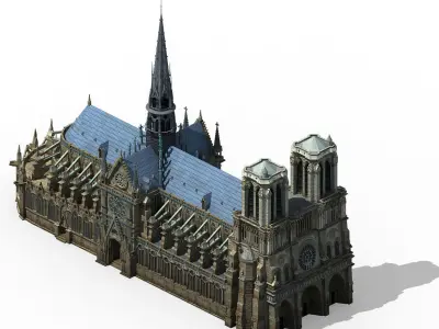 Different dimension - architecture - Notre Dame de Paris 01 3D model