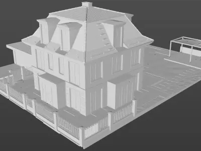 Urban Villa RAW for Cinema 4D  3D model