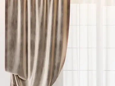 Classic curtains 05 Low-poly 3D model