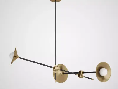 Hanging Lamp Skew Copper Lamp 3D model