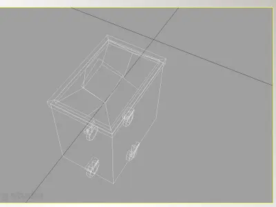 Lowpoly garbage dumpster Low-poly 3D model
