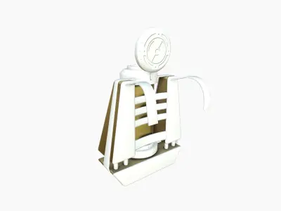 SciFi Backpack J04 White Gold - Fashion Character Design Low-poly 3D model