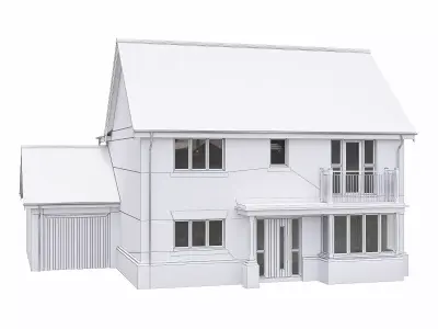 Neighborhood Houses P10 Low-poly 3D model