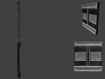 Sci-Fi Wall Panel Low-poly 3D model