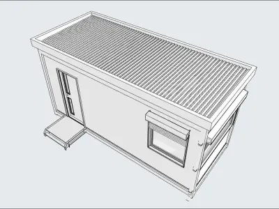 container guard booth 600cm x 250cm many formats 3D model
