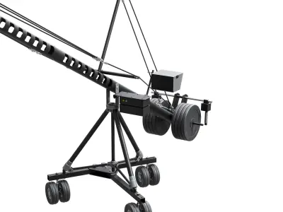 Cinema Crane Camera Silver 3D model