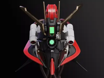Mech Robot Head 3D model 3D model