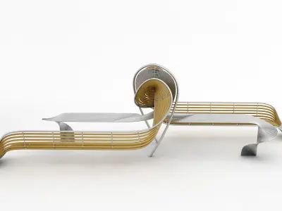 bench and table 3D model