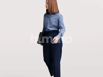 Humano business woman - walking working office street -04537-50 3D model