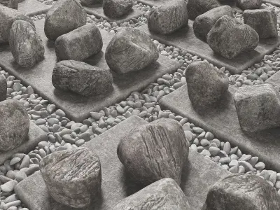 Flowerbed  street decor  stone n3 3D model