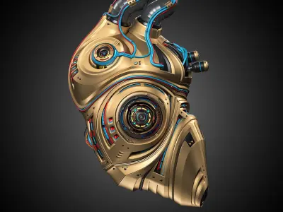 Sci-Fi Robot Heart 2b 3D model