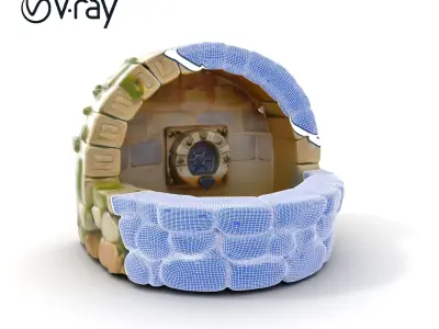 Archway Fountain Stone Model Pack Low-poly 3D model