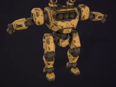 Heavy Industrial Robot Low-poly 3D model