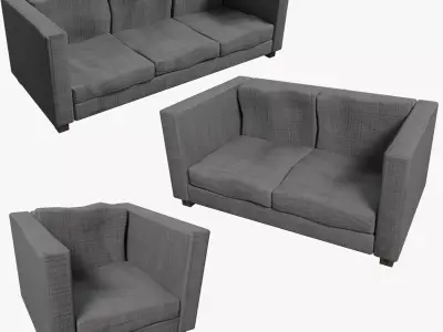 Couch Set 01 Low-poly 3D model