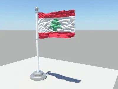 Lebanon flag 3D model