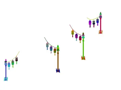 Game Architecture - brothels - house lanterns 3D model