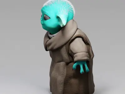 BABY YODA RIGGED CHARACTER 3D model