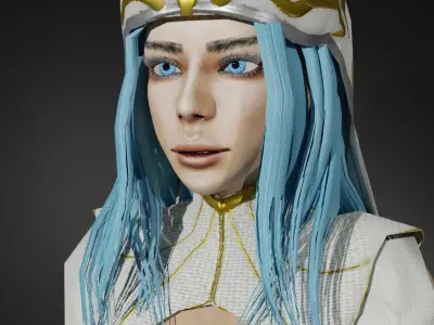 Holy Cleric Female Character - Fantasy 3D Model Low-poly 3D model