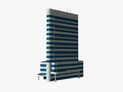 500 Queen Street Low-poly 3D model