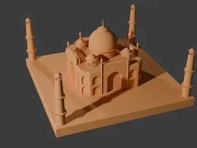 3D Printable Taj Mahal Model - Iconic Architectural Masterpiece 3D print model