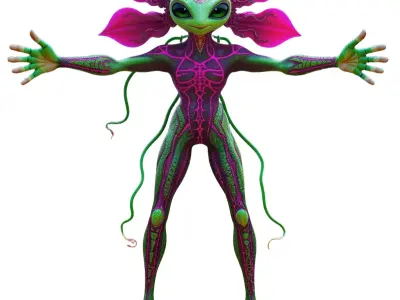 Vibrant Alien Creature model pack Low-poly 3D model