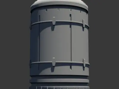 Sci-fi asset - round container 3D model
