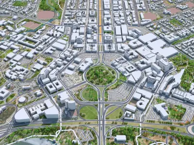 Canberra Downtown Australia Low-poly 3D model