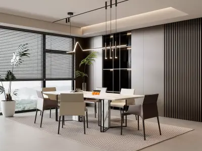 Dining room Dining interior Dining table 41 3D model