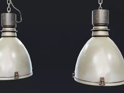 Industrial Hanging Lamp 3D Model Low-poly 3D model